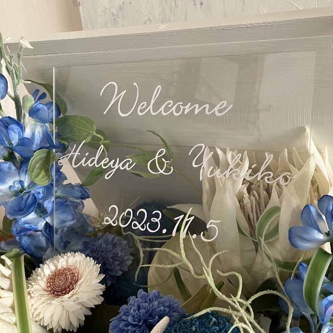 結婚式ウェルカムボード・結婚祝いに｜白木箱〈海〉文字入れ 4